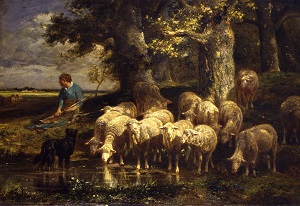 A Shepherdess with her Flock